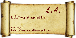 Lőwy Angyalka névjegykártya